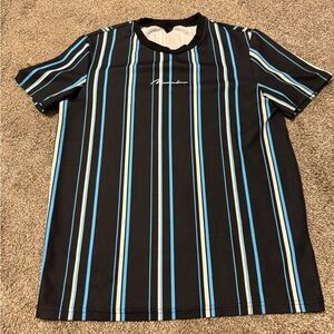 SHEIN Black and Blue Striped Top